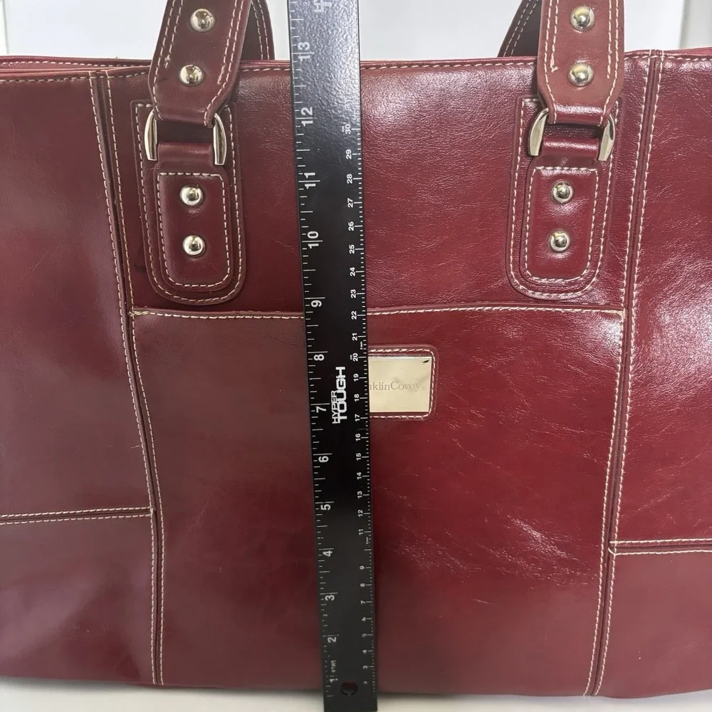 Franklin Covey Shoulder Bag Tote Burgundy Lap Top Multi-Compartment Career Work